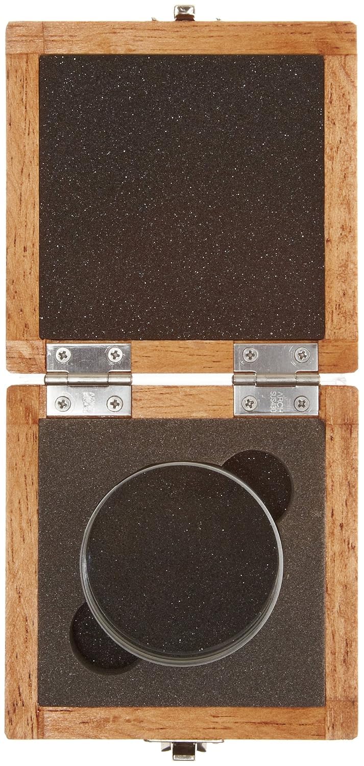 Optical Flat, 60mm Diameter, 15mm Thickness, 0.1,0.2 Micrometer Flatness, with Wooden Storage Case