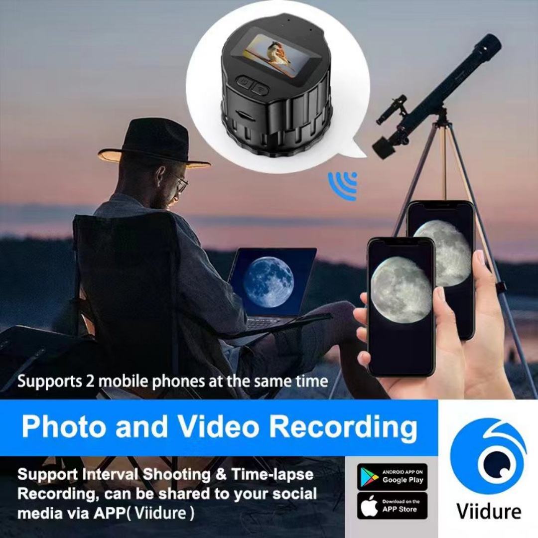 WiFi Electronic Eyepiece Camera 1080P Video Recording 1.5 Inch Screen Digital Eyepiece Camera for 28mm to 50mm Telescopes